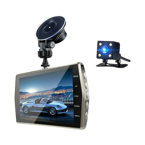 SHENGXINY Car Driving Recorder Clearance 4-Inch Dash Cam Front and Rear Recording1080p Night Vision Dash Cam 170 ° Large Wide-angle Motion Detection Reverse Image G Sensor Silver