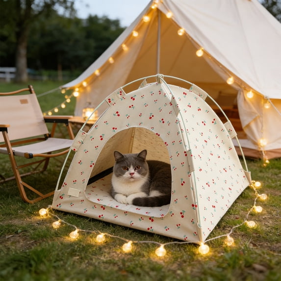 SHENGXINY Cat Bed Foldable Outdoor Tent Breathable Mosquito Proof Semi Enclosed Rest Shelter for Pet Sleeping Area Indoor Outdoor