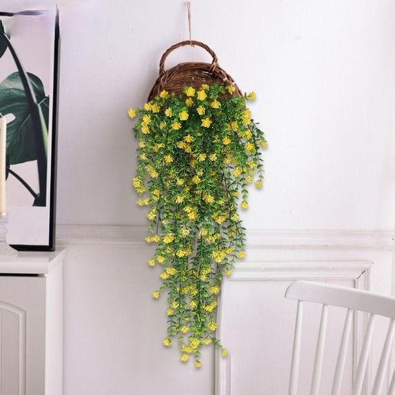 SHENGXINY Christmas Artificial Leaf Teardrop Swag Garland,Christmas Decoration,Hanging Vines for Indoor Outdoor Home Party Fireplace Decor Yellow 29.92x3.14x0.78 in