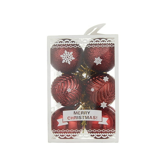 SHENGXINY Christmas Ball Ornaments Clearance Christmas Ball Pendant, Decorative Shatterproof Christmas Tree Pendants Hanging 40mm Christmas Baubles Balls Ornaments Sets Pack of 12 Pcs Wine Red