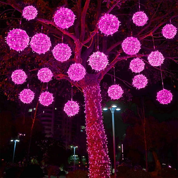 SHENGXINY Christmas Solar Lights Outdoor Waterproof,Christmas Decorations,Hanging Tree Ball Lights Decor for Garden Patio Yard,Home Decor White 7.87x7.87x7.87in