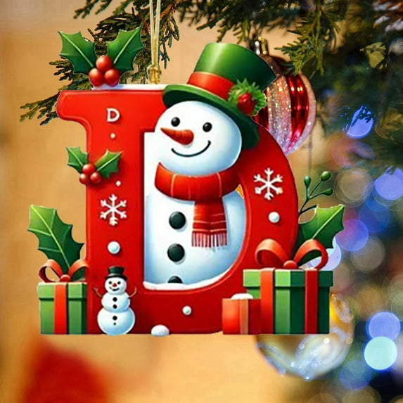 SHENGXINY Christmas Decorations,26 Letters Christmas Tree Ornaments Decoration Hanging Decor,Gifts for Friends,Home Indoor Outdoor Decor Red 3.15in