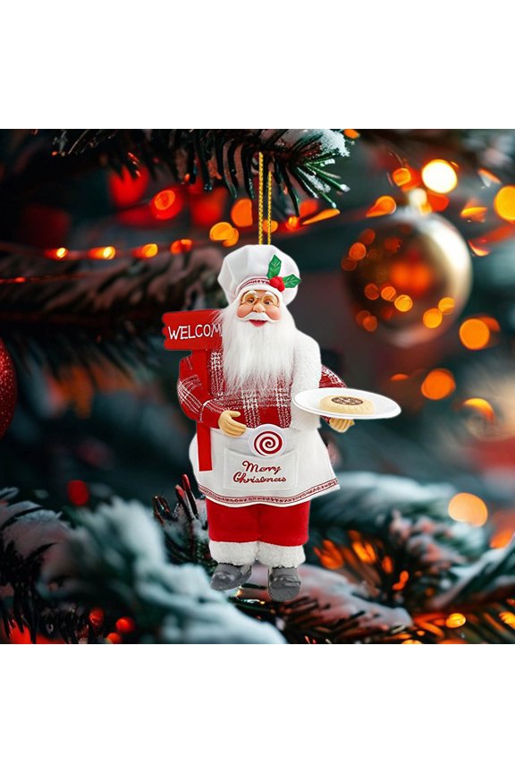 Christmas Decorations,Acrylic Santa Claus Pendant Ornaments ,Christmas Tree Decor,Door Decor,Cute Gifts for Teens Multicolor 3.15in