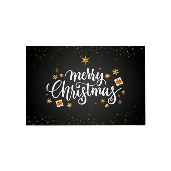 SHENGXINY Christmas Doormat Clearance, 60x40cm Black Christmas Decorations Indoor Door Mats Entrance, Outdoor Rug Front Door Mat, Non-Slip Bath Rug, Floor Mats for Front Porch/Farmhouses Black