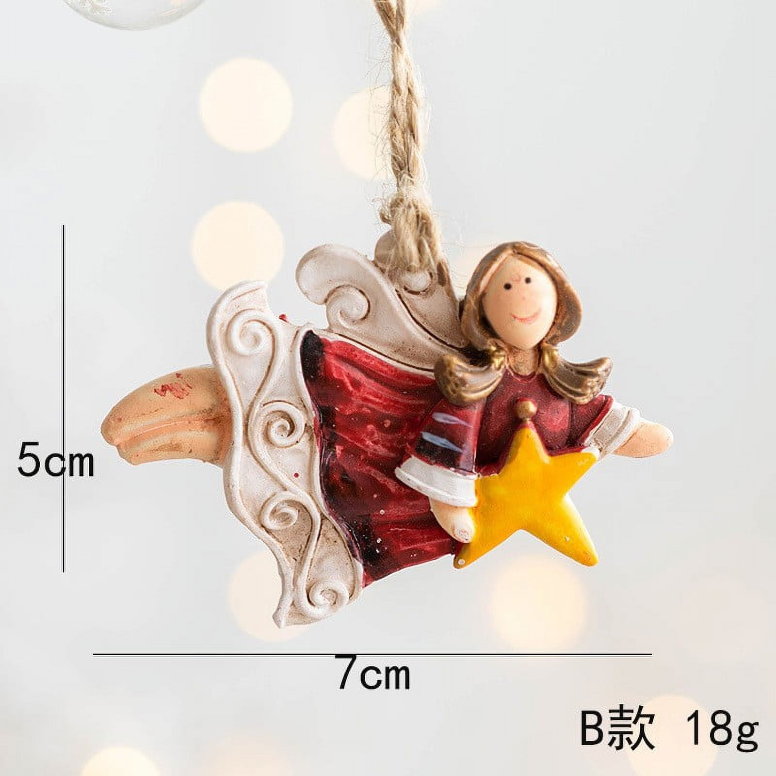 SHENGXINY Christmas Ornaments Clearance 4In Painted Metal Angel