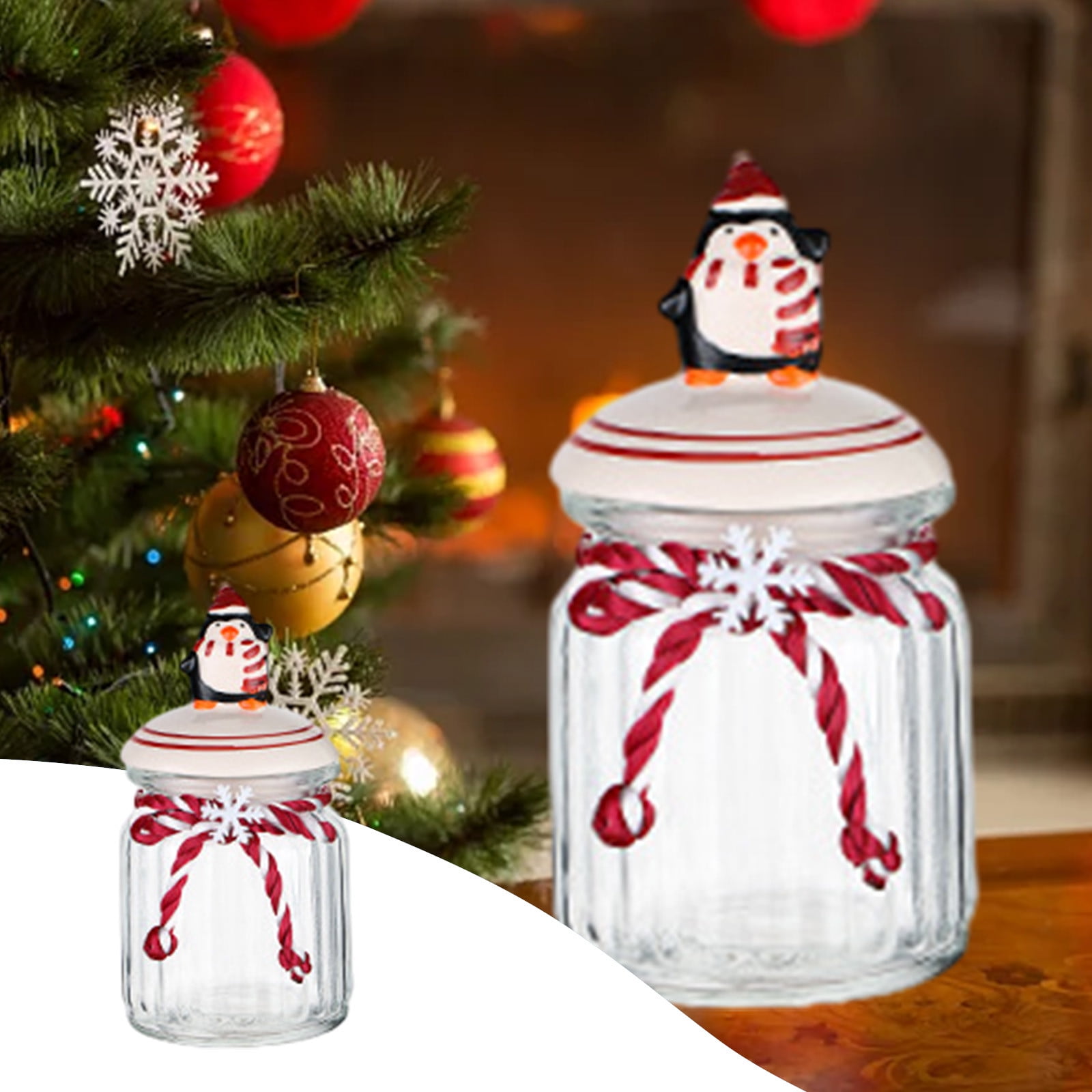 CGT Clear Christmas Plastic Food Storage Containers with Lids Xmas Navidad  Bowls Baskets Canisters Kitchen Candy Snacks Food Party Organization