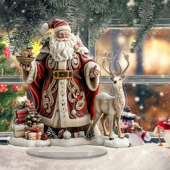 SHENGXINY Christmas Table Decor Indoor Outdoor,Santa Desktop Display ,Holiday Christmas Gifts for Friends,Teens, Women Multicolor 5.1x3.1x7.8in
