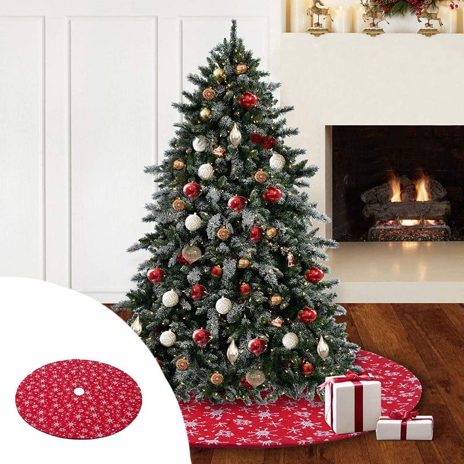 SHENGXINY Christmas Tree Skirt Clearance 48 inch Cable Knit Tree Skirt