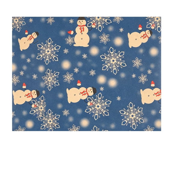 SHENGXINY Christmas Wrapping Paper Jumbo Rolls, Blue Background Snowman Snowflake Winter Print Gift Wrap for Xmas Gift Packaging