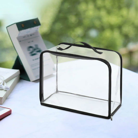 SHENGXINY Clear Storage Bag for Clothes with Zipper and Reinforced Handle, Large Capacity Bag for Bedding, Dorm, Moving Bags Clear 9.4x3.5x7.9in