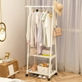 thumbnail image 1 of SHENGXINY Clothes Rack,Freestanding Closet Organizer Hall Tree,2-Storage Shelves Corner Organizer for Entryway Bedroom White 62.9x21.6x16.5in, 1 of 6