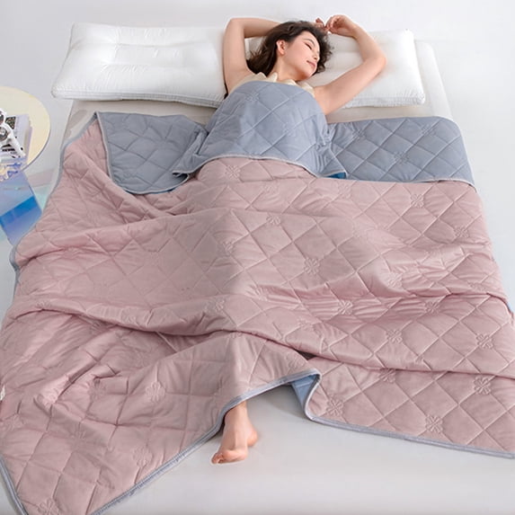 SHENGXINY Cooling Blanket, Double Size Soft Bedding Quilt, Blue Purple Color Scheme, Comfortable All Season Lightweight Cover for Home Use Pink 59x79in