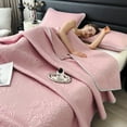 thumbnail image 1 of SHENGXINY Cooling Blanket, Grade A Knitted Summer Cool Quilt, Arabesque Pattern Design, Soft Lightweight Comforter for Home Use and Gifting Pink 59x79in, 1 of 6