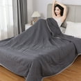 thumbnail image 1 of SHENGXINY Cooling Blanket, Washed Cool Bed Sheet for Summer, Soft Skin-Friendly Breathable Fabric, Comfortable for Daily Home Bedding Use Dark Gray 55x79in, 1 of 6