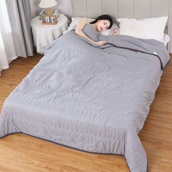SHENGXINY Cooling Blanket, Washed Cool Bed Sheet for Summer, Soft Skin-Friendly Breathable Fabric, Comfortable for Daily Home Bedding Use Gray 55x79in