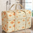 thumbnail image 1 of SHENGXINY Cute Floral Print Storage Bag with Zipper, Heavy Duty Moving Organizer for Pillows, Quilt, Blankets, Clothes and Comforter Orange 32.68x11.81x23.62in, 1 of 9