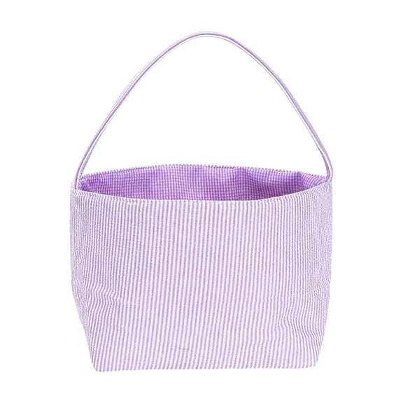 SHENGXINY Easter Basket,Bunny Basket,Easter Bunny Handheld Gift Canvas Bag,Easter Egg Candy Basket Purple 9.84x8.27in