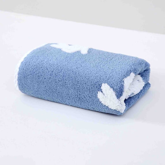 SHENGXINY Easter Bath Towels, Super Soft Velvet Bunny Jacquard Hand Towels - Highly Absorbent Gentle Decor Blue 29.52x13.77in