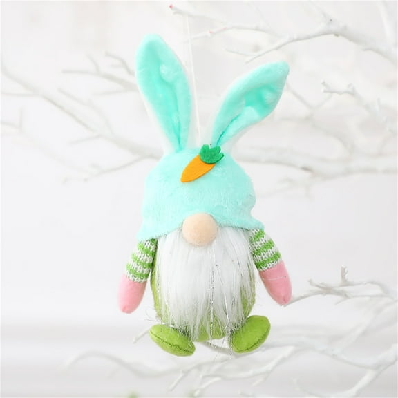 SHENGXINY Easter Bunny Plush, Cute Easter Doll Toy, Holiday Decorations, Stuffed Animals,Versatile Ornament For Home Desktop Party Supplies Green 3x7in