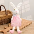 thumbnail image 1 of SHENGXINY Easter Bunny Plush, Fabric Bunny Rabbit Toy, Easter Decorations, Stuffed Animals,Standing Statue With Carrots Baskets For Layered Plates Table Decor Pink 17.32x5.91x5.91in, 1 of 6