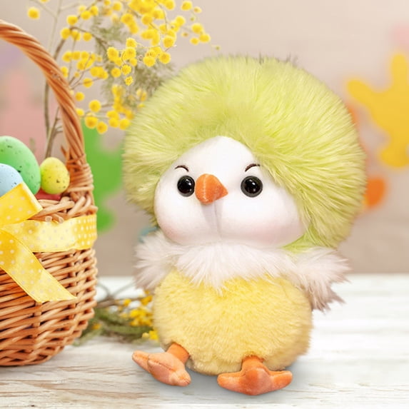 SHENGXINY Easter Chicken Plush, Soft Stuffed Chicken Toy, Spring Easter Decorations, Cute Doll For Home Desktop Handicrafts Kids Gift Green 11in