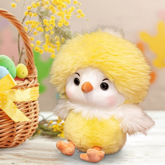SHENGXINY Easter Chicken Plush, Soft Stuffed Chicken Toy, Spring Easter Decorations, Cute Doll For Home Desktop Handicrafts Kids Gift Yellow 11in