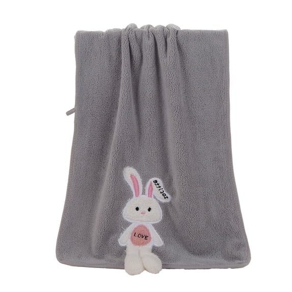 SHENGXINY Easter Hand Towels, Bunny Print Thickened Hand Towel - Super Absorbent Soft Decorations for Bathroom Toilet Gray 29.53x13.78in