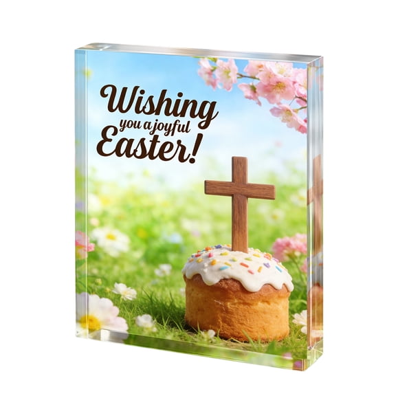 SHENGXINY Easter Tabletop Decor - Acrylic Desk Ornament Reusable Spring Easter Home Office Table Scape Decor Multicolor 5.9x4.7x0.5in