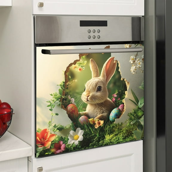 SHENGXINY Easter Window Clings Fake Window Creative Decor - Bedroom Foyer Decor Easter Decorations Dorm Stickers Green 13.39x13.39x0.08in