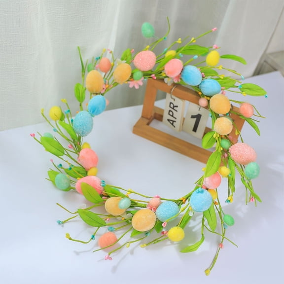 SHENGXINY Easter Wreaths for Front Door,Artificial Berry Branch,Spring Home Decoration,Creative Flower Arrangement Home Decor Multicolor 17.72in