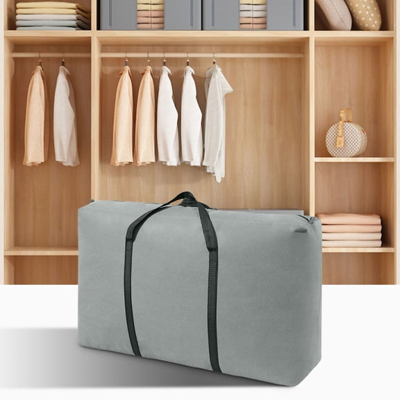 SHENGXINY Extra Large Moving Bags with Strong Zippers & Carrying Handles, Storage Bags for Clothes, Bedding, Shoes, Makeup, Moving, Travel Essentials Gray 20x14x9in