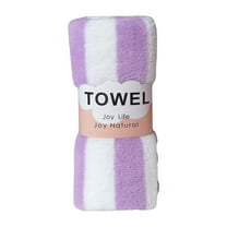 SHENGXINY Bathroom Towels Clearance Absorbent Coral Velvet Towel, Colorful Striped Face Wash Towel, Children's Household Soft Gift Towel Purple