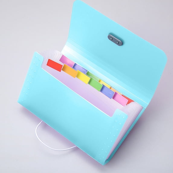 SHENGXINY File Folder, Large Capacity Multi-Layer Stationery Storage Box, Stylish Desktop Organizer for Office Supplies Blue