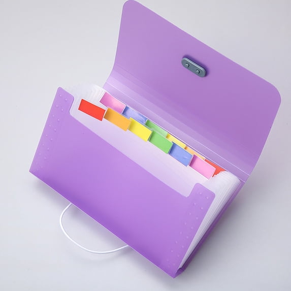 SHENGXINY File Folder, Large Capacity Multi-Layer Stationery Storage Box, Stylish Desktop Organizer for Office Supplies Purple
