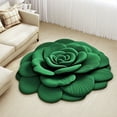 thumbnail image 1 of SHENGXINY Flower Area Rose Rugs for Living Room, 3D Soft Non-Slip Area Rug Mat for Dining Room Bedroom - Decorative Home Floor Carpet，Valentine's Day decorations Green 23.6x23.6in, 1 of 1