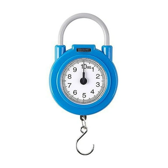 SHENGXINY Food Scale Clearance 10kg Portable Mechanical Scale Hanging/Fish/Crate/Kitchen Scale Hook Multipurpose Household Scale-Yellow Blue