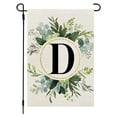 thumbnail image 1 of SHENGXINY Spring Letter Printed Garden Flag Clearance Ins Style, 26 Letters+green Plant Printing, Flax Garden Flag, First Letter Of Surname, Hanging Flag At The Gate Of Courtyard D, 1 of 1