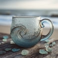 thumbnail image 1 of SHENGXINY Glass Cups,Handblown Sea Wave Mug,Unique Textured Beach Theme Mug,Suitable for Tea & Wine,Handcrafted Sea Inspired Drinkware,Thoughtful Gift for Lovers Blue 5.11x3.14in, 1 of 5