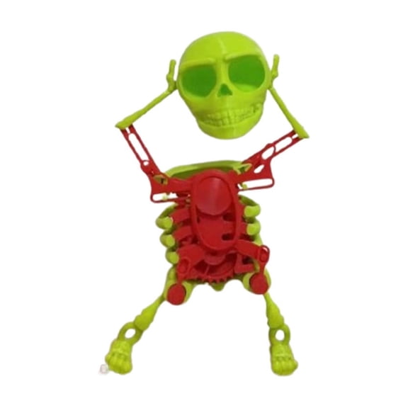 SHENGXINY Halloween Skeleton Dancing Skeleton Man Swinging Toy for Indoor Home Desk Shelf Decor Clockwork Printing Small Decoration