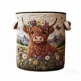 thumbnail image 1 of SHENGXINY Large Capacity Laundry Basket Cow Floral Printed Quilted Fabric Storage Basket Embroidery Style Organizer With Comfortable Carrying Handles, 1 of 7