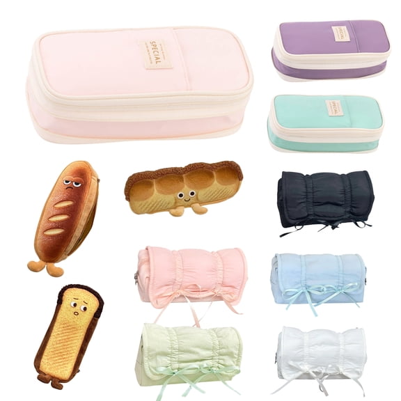SHENGXINY Large Capacity Pencil Case, Pencil Pouch Macaron Color Matching Transformable Upgraded Stationery Box Purple