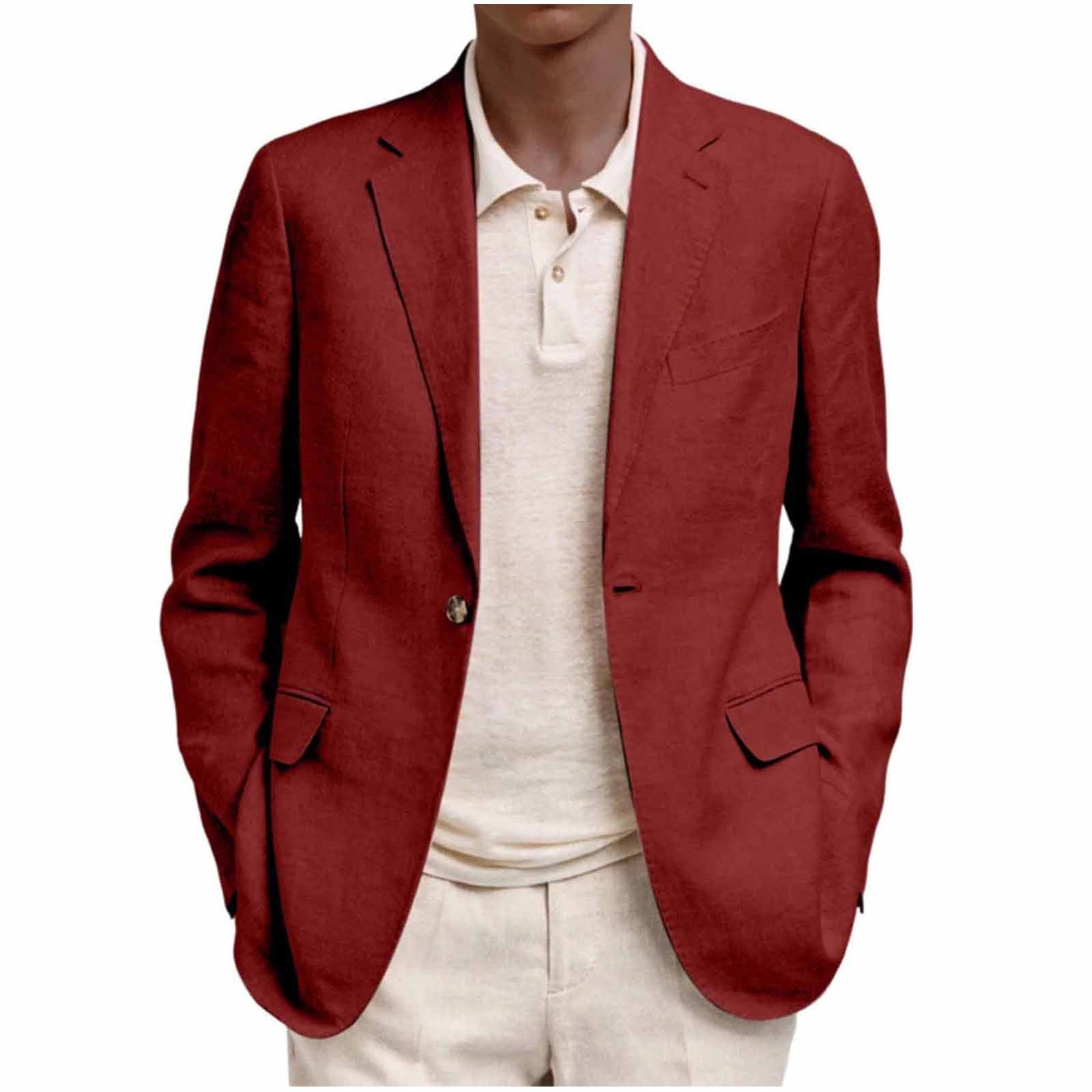 Work By Spring Formula SHENGXINY Mens Baggy Long Sleeve Blazer Work Business Fake Flap Pocket ...
