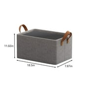 SHENGXINY Multifunctional Folding Storage Box Clearance Closet Organizer Bin Foldable Storage Basket With Steel Frame Support Closet Storage Bin Cloth Storage Bin With Handles Gray