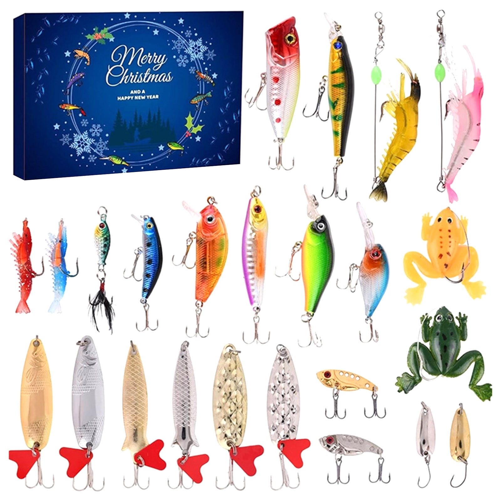 SHENGXINY New Fishing Bait Kit Clearance Fishing Gear Box Countdown Gift Fishing Tackle Advent