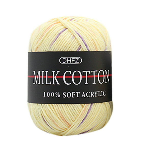 SHENGXINY New Pures Cotton Yarn Clearance 1Pc Colorful Hand Knitting 50G Knitting Crochet Milk Soft Baby Cotton Wool Yarn F
