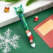 SHENGXINY Pen Clearance 10 Color Christmas Ballpoint Pen Push Type Color Multifunction Marker 10 In 1 Multicolor Pen Christmas Gift 2Ml