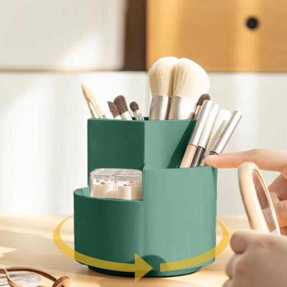 SHENGXINY Pen Holder for Desk, Large Capacity Multifunctional Storage Box for Office Desks, Cosmetics and Various Desktop Small Items Green