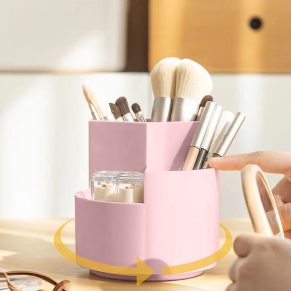 SHENGXINY Pen Holder for Desk, Large Capacity Multifunctional Storage Box for Office Desks, Cosmetics and Various Desktop Small Items Pink