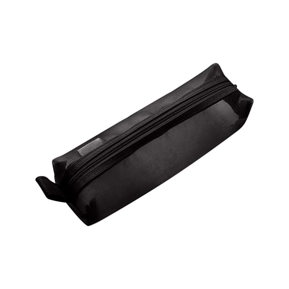 SHENGXINY Pencil Case, Large Capacity Pencil Pouch Mesh Small Fresh Transparent Exam Special Stationery Organizer Black