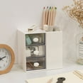 thumbnail image 1 of SHENGXINY Pencil Case, Pencil Pouch Desk Organizer with Drawer Multi-Functional Desktop Stationery Storage White, 1 of 8